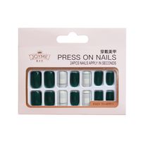 Wholesale Accessories Clashing Color Square Head 24 Pieces Fake Nails Nihaojewelry main image 7