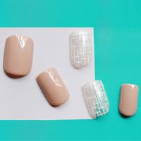 Wholesale Accessories Almond Color Plaid Nail Patches Nihaojewelry main image 6