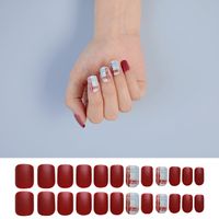 Wholesale Accessories Plaid Square 24 Pieces Fake Nails Nihaojewelry sku image 1