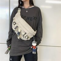 Japanese Harajuku Black Workwear Chest Bag Men's Korean Ins Retro Street Trendy Match Girl's Crossbody Bag Student Waist Bag main image 6