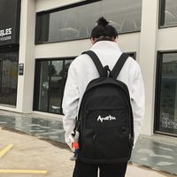 Wholesale Simple Large-capacity Solid Color Letter Embroidery Backpack Nihaojewelry main image 6