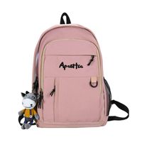 Wholesale Simple Large-capacity Solid Color Letter Embroidery Backpack Nihaojewelry main image 3