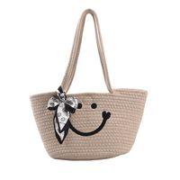 Nihaojewelry Retro Smiley Straw Woven Bucket Bag Wholesale main image 6