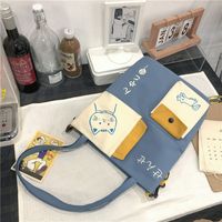 Wholesale Simple Hit Color Cat Pattern Messenger Tote Bag Nihaojewelry sku image 2