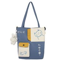 Wholesale Simple Hit Color Cat Pattern Messenger Tote Bag Nihaojewelry sku image 5