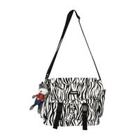 Wholesale Simple Zebra Pattern Messenger Canvas Bag Nihaojewelry sku image 3