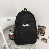 Wholesale Simple Large-capacity Solid Color Letter Embroidery Backpack Nihaojewelry sku image 6