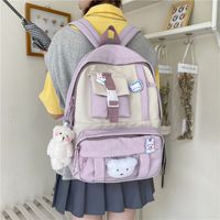 Wholesale Simple Large Capacity Cartoon Pendant Small Pocket Backpack Nihaojewelry sku image 4