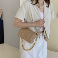 Nihaojewelry Korean Style Lattice Thick Chain Single Shoulder Underarm Handbag Wholesale sku image 2