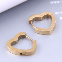 Nihaojewelry Bijoux En Gros Simple Coeur De Pêche Boucle D&#39;oreille En Acier Titane sku image 1