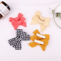 Nihaojewelry Simple Style Bow Fabric Children's Hairpin Set Accessories Wholesale main image 4