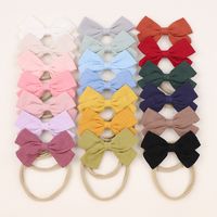 Nihaojewelry Cute Children's Cotton And Linen Fabric Bow Hair Band Wholesale Jewelry main image 5