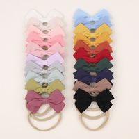 Nihaojewelry Cute Children's Cotton And Linen Fabric Bow Hair Band Wholesale Jewelry main image 6