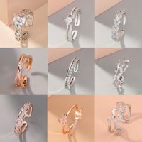 Wholesale Jewelry Micro-inlaid White Zircon Wave Copper Ring Nihaojewelry main image 6