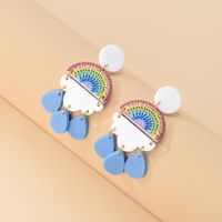 Nihaojewelry Korean Style Rainbow Water Drop Pendant Earrings Wholesale Jewelry main image 3