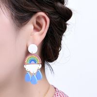 Nihaojewelry Korean Style Rainbow Water Drop Pendant Earrings Wholesale Jewelry main image 5
