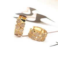 Nihaojewelry Fashion Inlaid Zircon Double Row Heart Shape Earrings Wholesale Jewelry main image 2