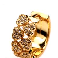 Nihaojewelry Mode Incrusté De Zircon Double Rangée Boucles D&#39;oreilles En Forme De Coeur Bijoux En Gros main image 3