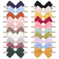 Nihaojewelry Cute Children's Cotton And Linen Fabric Bow Hair Band Wholesale Jewelry sku image 1