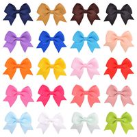 Nihaojewelry Simple Pure Color Children's Bow Hairpin Wholesale Jewelry sku image 1