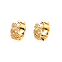 Nihaojewelry Fashion Inlaid Zircon Double Row Heart Shape Earrings Wholesale Jewelry sku image 1