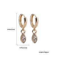 European And American Entry Lux Ins Style Geometric Water Drop Diamond Celi French Style Ear Clip Earrings For Women Fashion Best-seller sku image 4