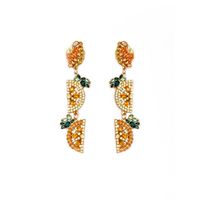 Nihaojewelry Fashion Gemstone Crystal Fruit Diamond Earrings Wholesale Jewelry sku image 1