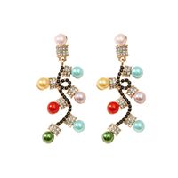 Nihaojewelry Fashion Alloy Inlaid Colored Diamonds Lanterns Christmas Earrings Wholesale Jewelry sku image 1