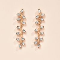 Nihaojewelry Fashion Alloy Inlaid Gemstones Geometric Long Earrings Wholesale Jewelry sku image 1