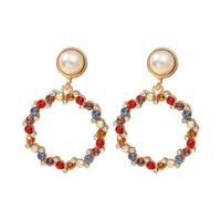 Nihaojewelry Fashion Diamond-studded Round Earrings Wholesale Jewelry sku image 1