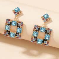 Nihaojewelry Fashion Geometric Glass Diamond Earrings Wholesale Jewelry sku image 1