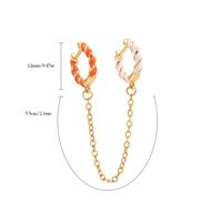 Wholesale Jewelry Simple Color Twisted With Chain Copper Earrings Nihaojewelry main image 6