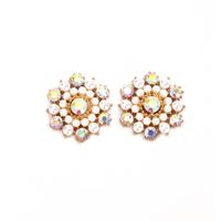 Nihaojewelry Fashion Alloy Color Diamond Flower Earrings Wholesale Jewelry main image 6
