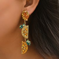 Nihaojewelry Fashion Gemstone Crystal Fruit Diamond Earrings Wholesale Jewelry main image 1
