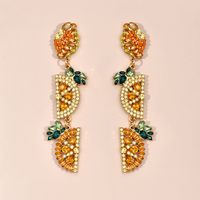 Nihaojewelry Fashion Gemstone Crystal Fruit Diamond Earrings Wholesale Jewelry main image 4