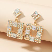 Nihaojewelry Mode Boucles D&#39;oreilles En Diamant En Verre Géométrique Bijoux En Gros main image 1