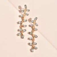 Nihaojewelry Fashion Alloy Inlaid Gemstones Geometric Long Earrings Wholesale Jewelry main image 3