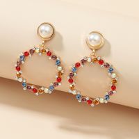 Nihaojewelry Fashion Diamond-studded Round Earrings Wholesale Jewelry main image 1