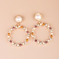 Nihaojewelry Fashion Diamond-studded Round Earrings Wholesale Jewelry main image 4