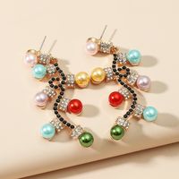 Nihaojewelry Fashion Alloy Inlaid Colored Diamonds Lanterns Christmas Earrings Wholesale Jewelry main image 4