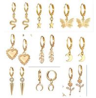 Wholesale Jewelry Simple Butterfly Moon Rose Earrings 9-piece Set Nihaojewelry main image 6