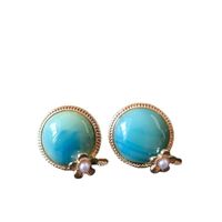 Wholesale Jewelry Retro Green Blue Gemstone Earrings Nihaojewelry main image 3