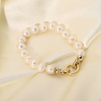 Vente En Gros Bijoux Mode Perle D&#39;eau Douce Boucle Ronde Bracelet En Acier Inoxydable Nihaojewelry main image 3
