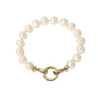 Wholesale Jewelry Fashion Freshwater Pearl Round Buckle Stainless Steel Bracelet Nihaojewelry main image 6