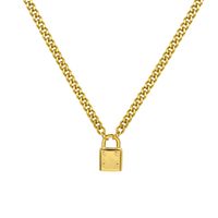 Wholesale Jewelry Vintage Lock Shape Pendant Titanium Steel Necklace Nihaojewelry main image 6