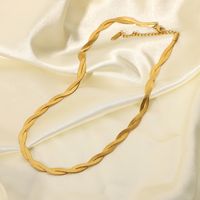 Wholesale Jewelry Simple Crossed Flat Snake Chain Stainless Steel Necklace Nihaojewelry main image 4