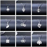 Wholesale Jewelry Simple Hollow Geometric Pendant Stainless Steel Necklace Nihaojewelry main image 1