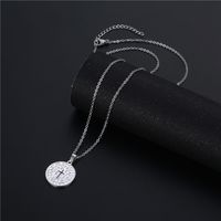 Wholesale Jewelry Simple Hollow Cross Round Pendant Stainless Steel Necklace Nihaojewelry main image 5