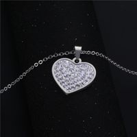 Wholesale Jewelry Simple Heart-shaped Inlaid Diamond Pendant Stainless Steel Necklace Nihaojewelry main image 4