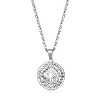 Wholesale Jewelry Simple Hollow Tree Of Life Round Pendant Stainless Steel Necklace Nihaojewelry main image 6